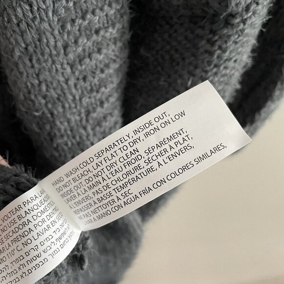 Room 34 Women M Gray Alpaca Blend Knit Open Front Duster Eyelash Cardigan NWT - Picture 10 of 11